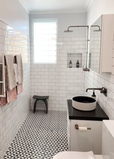 hamptons style bathroom tiles Sydney